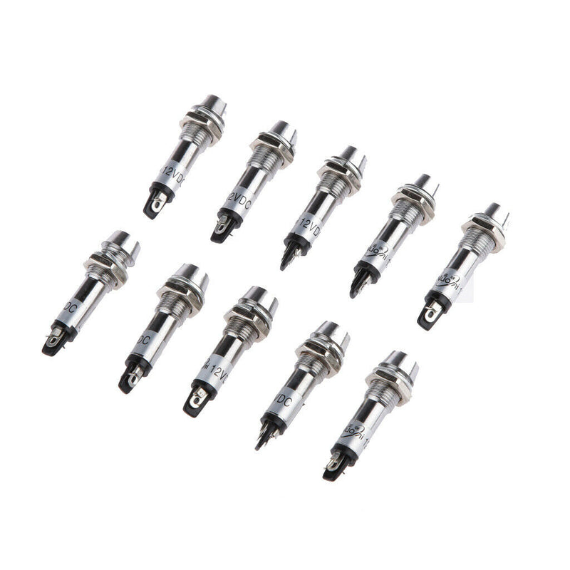 12V DC 8mm Power Indicator Signal Light XD8-1 Led Light Bulb 10 Pcs Green