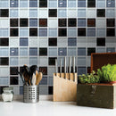 6 Pcs Black Mosaic Self-adhesive Bathroom Kitchen Decor Wall Stair Tile S ITC