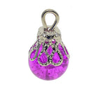 50pcs Crackle Glass Bead Charms Floral Pendants For Jewelry Making Bracelets