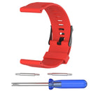 Silicone Accessories Wrist Band W/ Metal Buckle For Suunto  Red