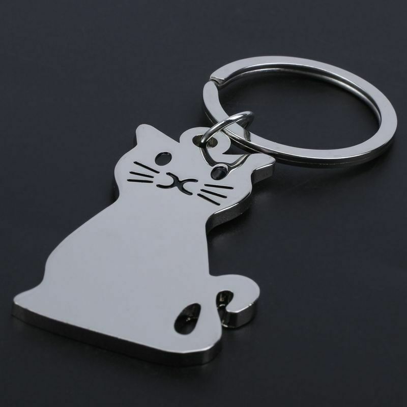 1 Piece Personalized Metal Cat Key Chain ,Key Ring N1N5