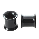 Black Steel Gauge Earring Punk Flesh Tunnel Ear Plugs Rimmed Flat Style Typ