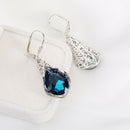 Blue Crystal Rhinestone Drop Dangle Earrings Ear Studs Woman Wedding Jewelry ME