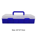 34x14x7.5cm 2 Layer Multi-purpose Fishing Rod Bait Box with Handle (Blue) A