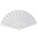 Plastic Fabric Hand Foldable Fan for Ladies Men White E4H5