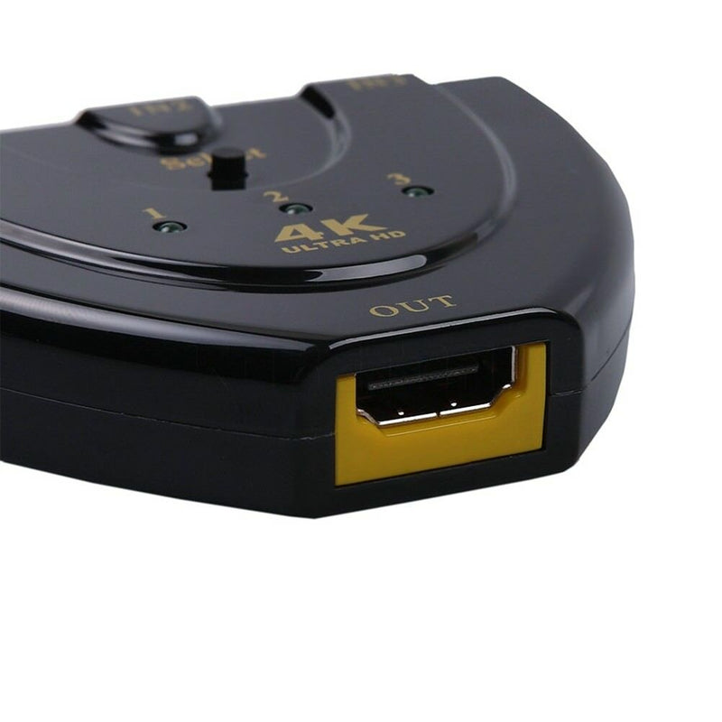 3-Port 4K HDMI Switcher Selector Splitter Hub For HDTV-DVD PS4 1080p