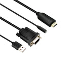 6ft HDMI to VGA Adapter w/Audio Male to Male Cable for PC Monitor Projector A