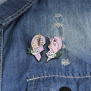 2Pcs/Set BEST BUDS Enamel Brooch Pins Friends Gift Badge Heart Pin BDAUA Gw