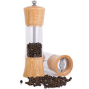 Acrylic Salt and Pepper Grinder Set, Wooden Salt and Pepper Mills- Shakers