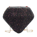 Creative Diamond Shaped Shoulder Bag Sequins Women Crossbody Bags (Black)