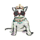 crown dog patches sew on patch for clothes motif sequined embroidery applique BX