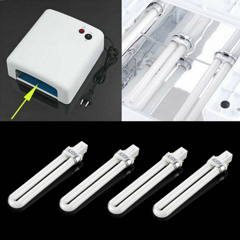 4 x 9w UV Lamp Tube Light Bulbs Gel Nail Art Dryer Replacement Curing Make Up