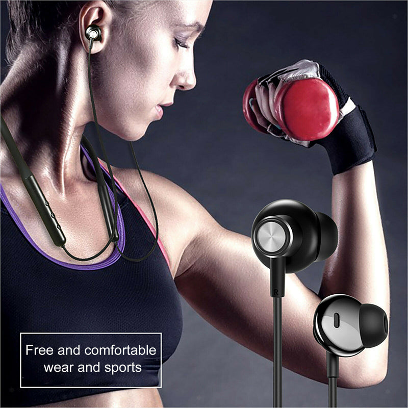 Magnetic Upgraded Hanging Neck Bluetooth Headset with Mic for Sports Driving