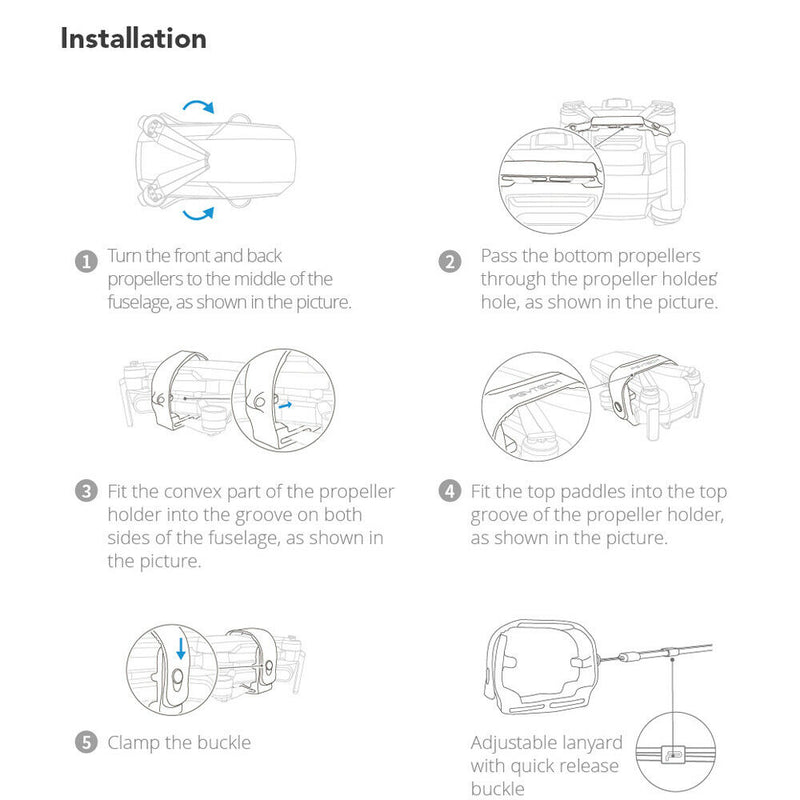 For DJI MAVIC Mini Drone Propeller Blade Stabilizer Holder Paddle Clasp+Lanyard