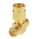 Universal 3 Way Coaxial Adapter Connector SMA Male To Dual RF SMA Female
