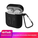 Shockproof Earphone Protective Cover Soft Silicone Case for Airpods (Black)