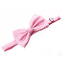 Men's Plain Polyester Pre Tied Wedding Bow Tie (pink) E9K3