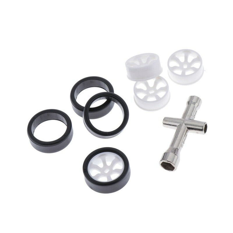 4 Sets 1:28 RC Rock Crawler Rubber Tires & Plastic Wheel Rim for Wltoys K969