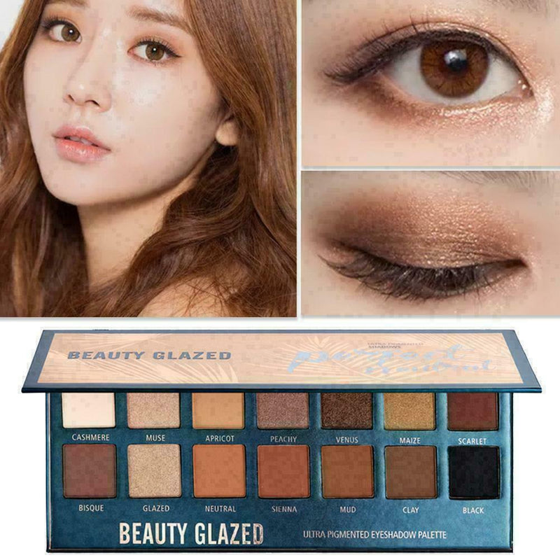 14 color Natural Eye Shadow Powder Palette Glitter Matte Eyeshadow E2J1 I4U4