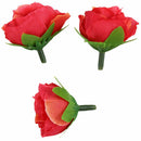 50 pcs 3cm artificial silk roses heads wedding flower decoration, red A1S5