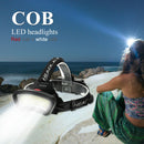 White Red COB LED Headlight 1000LM USB Rechargeable Torch Lamp for Fishing