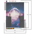Diamond Painting Canyon Moon Phase Full Round Drill Wall Picture 30x40cm