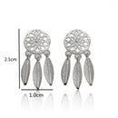 1Pair Bohemia Women Dream Catcher Feather Ear Stud Drop Earrings Jewelry FT