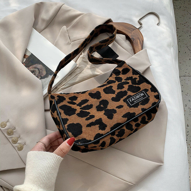 Animal Pattern Women Underarm Shoulder Bag Women Travel Handbags (Leopard)