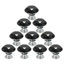 8 X 40mm Diamond Black Crystal Glass Door Cupboard Knobs Pull Handle Drawer S7H9