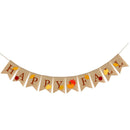 Happy Fall Banner Leaf Bunting Hanging Home Fireplace Mantel Party Supplies