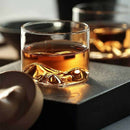 Irish Whiskey Wine Cup Small Mountain with Wooden Base Unique Gift Glass Cu U7N1