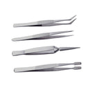 4Pcs/Set Precision Tweezers Stainless Steel Thick Electronics Forceps Eyebr
