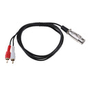 3Pin XLR Female to 2 RCA Male Plug Splitter Audio Adapter Cable Cord 1.5 Meter