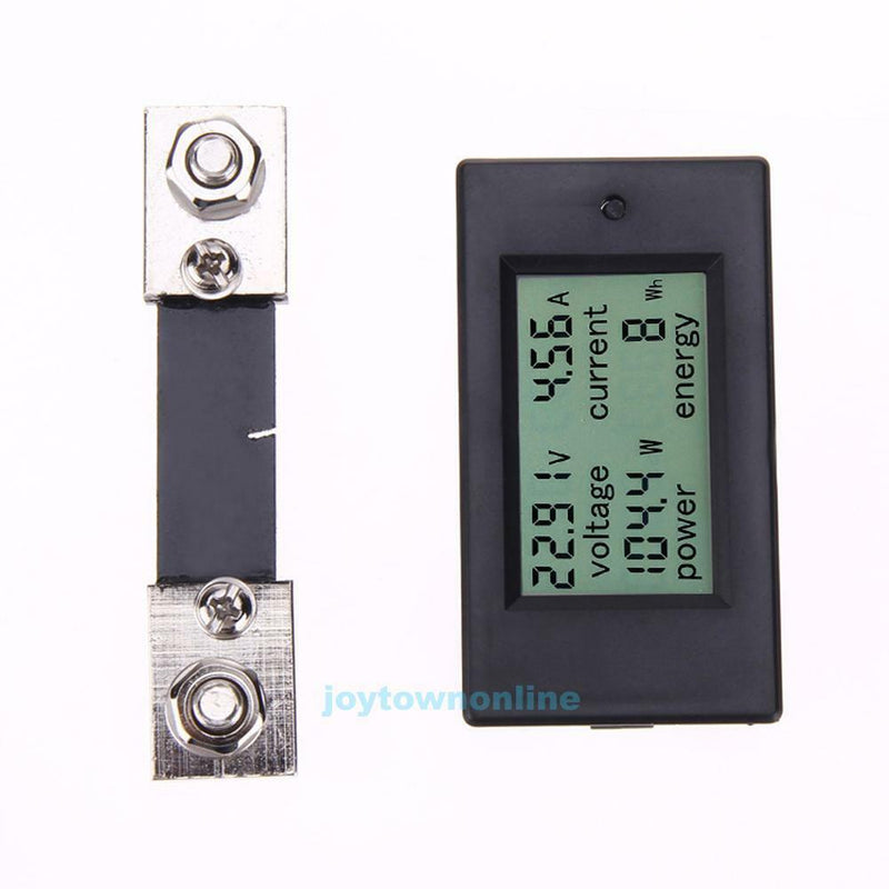 100A DC Digital Watt KWH Current Power Energy Meter Ammeter Voltmeter 7-100