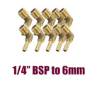 10x 1/4 BSP To 6mm Brass 90 Degree Male Elbow Barbed Hose Tail Pipe Fittings