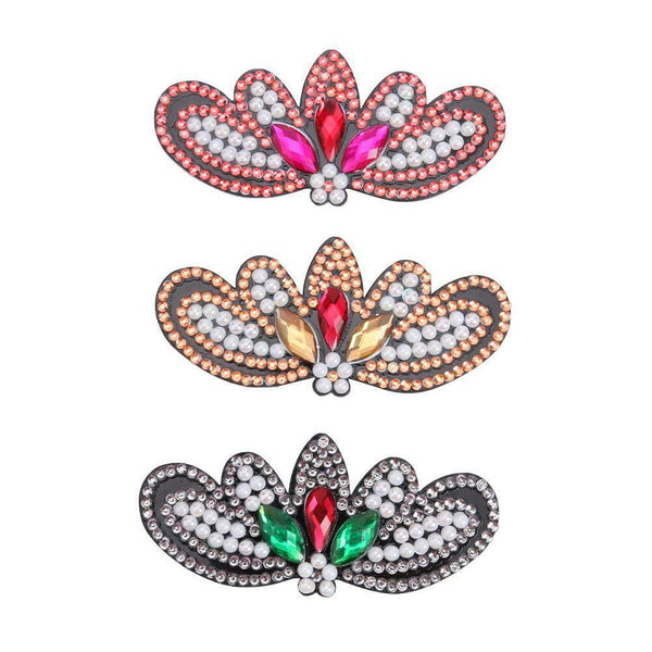 3pcs Butterfly Rhinestone Hair Clip DIY Crystal Bowknot Barrettes (Style 2) A#S