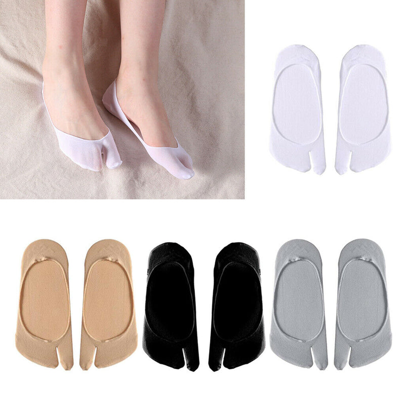 4-Pairs Womens Split No Show Socks Breathable Japanese Geta Ankle Toe Socks