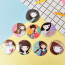 Mini Girl Series Mirror Portable Makeup Mirror Small Pocket Traveling One Sid^