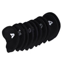 10pcs Golf Head Cover Club Iron Putter Head Protector Set Neoprene Black