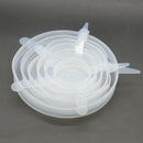 Silicone Bowl Covers Stretch Food Saver Wraps 6 Pack Reusable Food Lid White