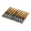 10 x Anti Slip Electric Screwdriver Bits Single Side Magnetic Hex Shank PH2