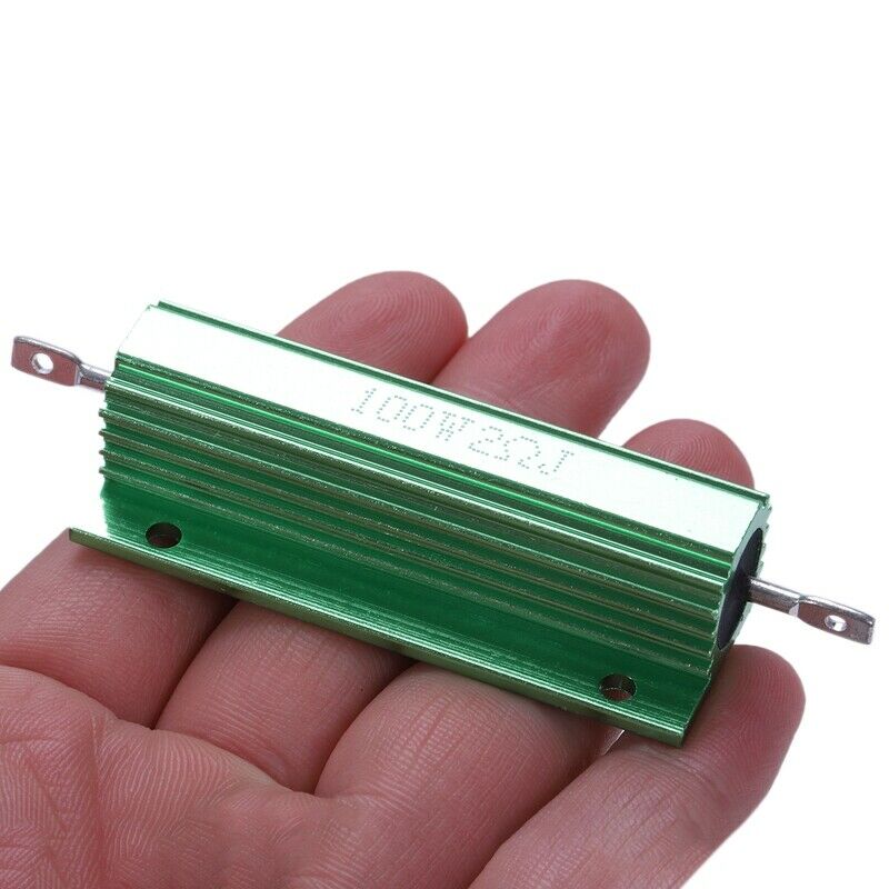 Chassis Mounted 100W 2 Ohm 5% Aluminum Case Wirewound Resistor Green P2R1