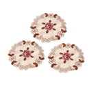 4Pcs/set Floral Placemat Beige Embroidered Lace Doilie Table Mat Newest Useful