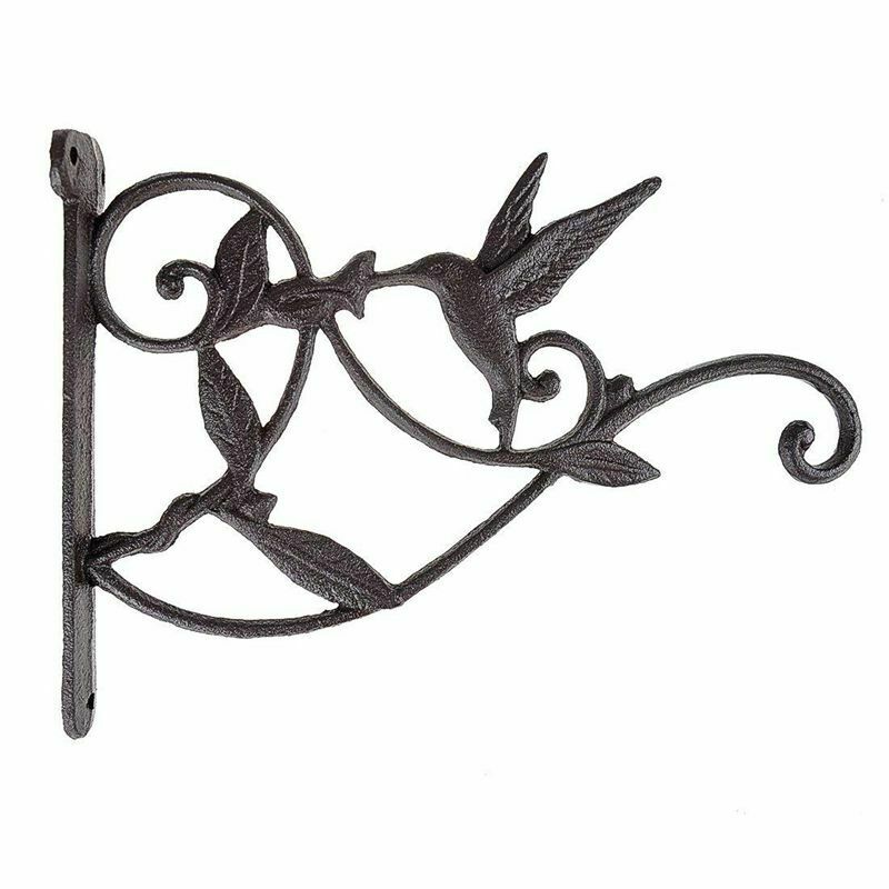 Hanging Plant Hook Hummingbird Cast Iron Decorative Flower Basket Wall HangiB8F1
