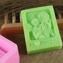 1pc Mother's Day Present Soap Mold Parent-Child Pattern Silicone Handmade Gifts