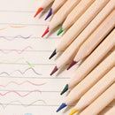 12color Wood Pencil Case Box Colour Pencils&Wooden Ruler Sharpener Set E3I1