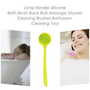 Long Handle Silicone Bath Brush Back Rub Massage Shower Cleaning Brushes