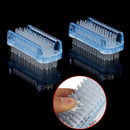 Double sided nail cleaning brush clean scrubber scrubbing bristles manicure LJ