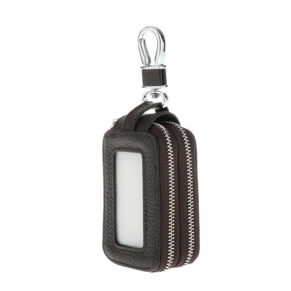 Mens PU Leather Car Key Case Key Holder Key Organizer Wallet Dark Coffee
