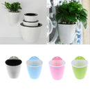 5pcs Self-watering Plant Flower Pot Wall Hanging Plastic Planter Garden white